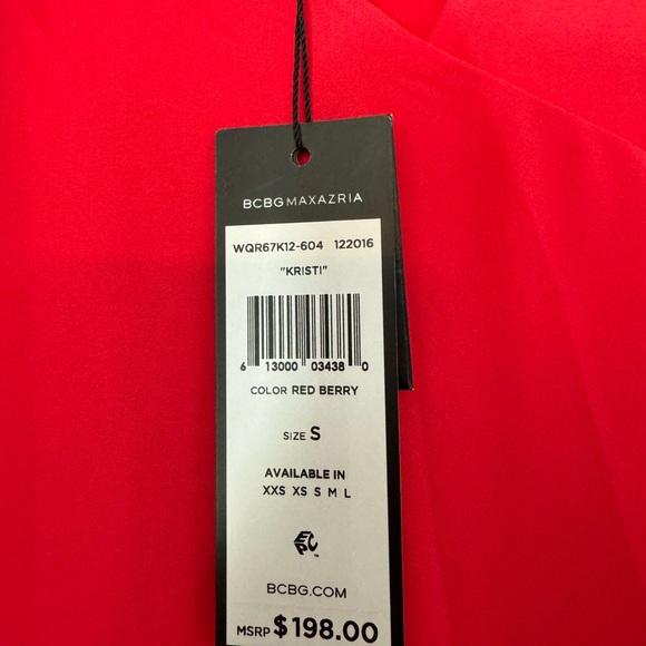 BCBGMAXAZRIA Red Berry Hi-Low Sleeveless Dress Size Small - Picture 3 of 6